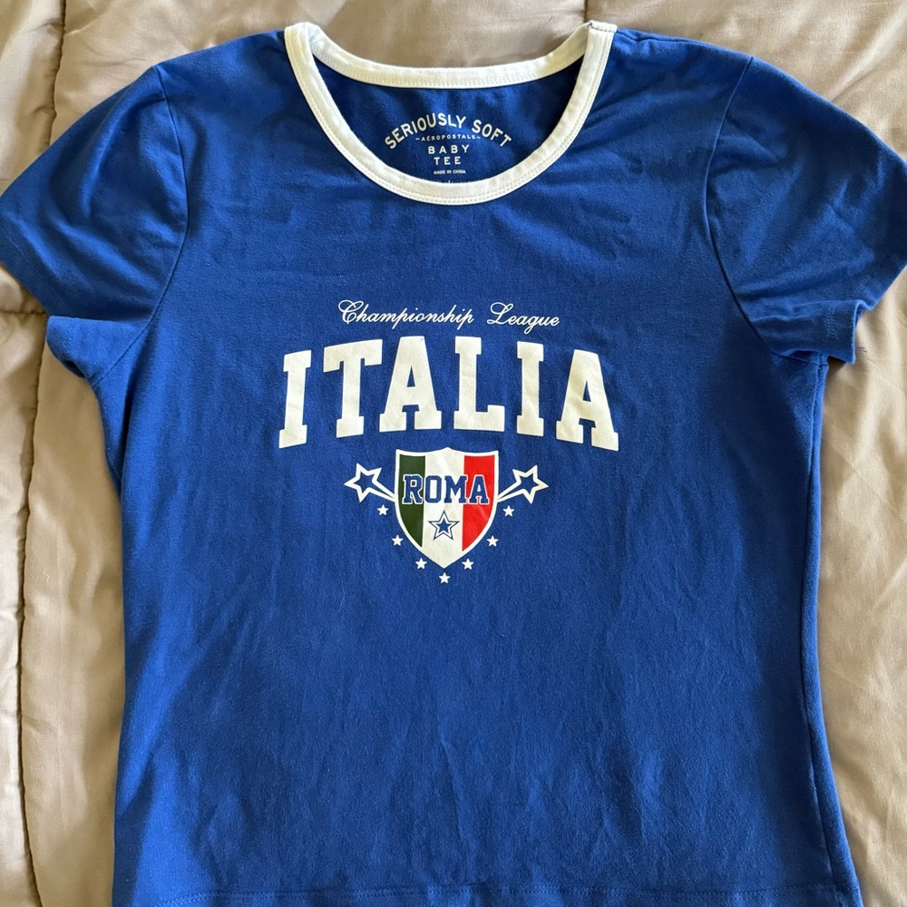 Aeropostale Kids Blue Italia Championship Baby Tee